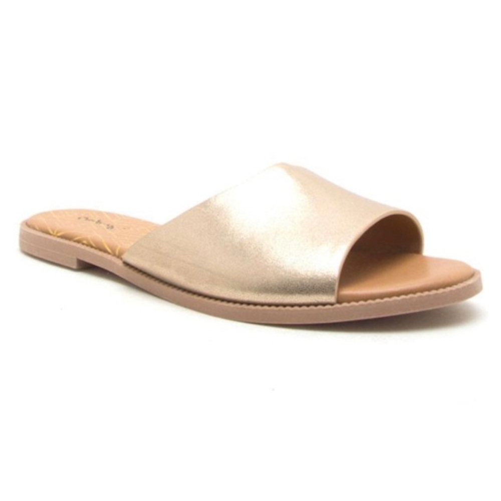 NIB Gold Slide Flat Sandals